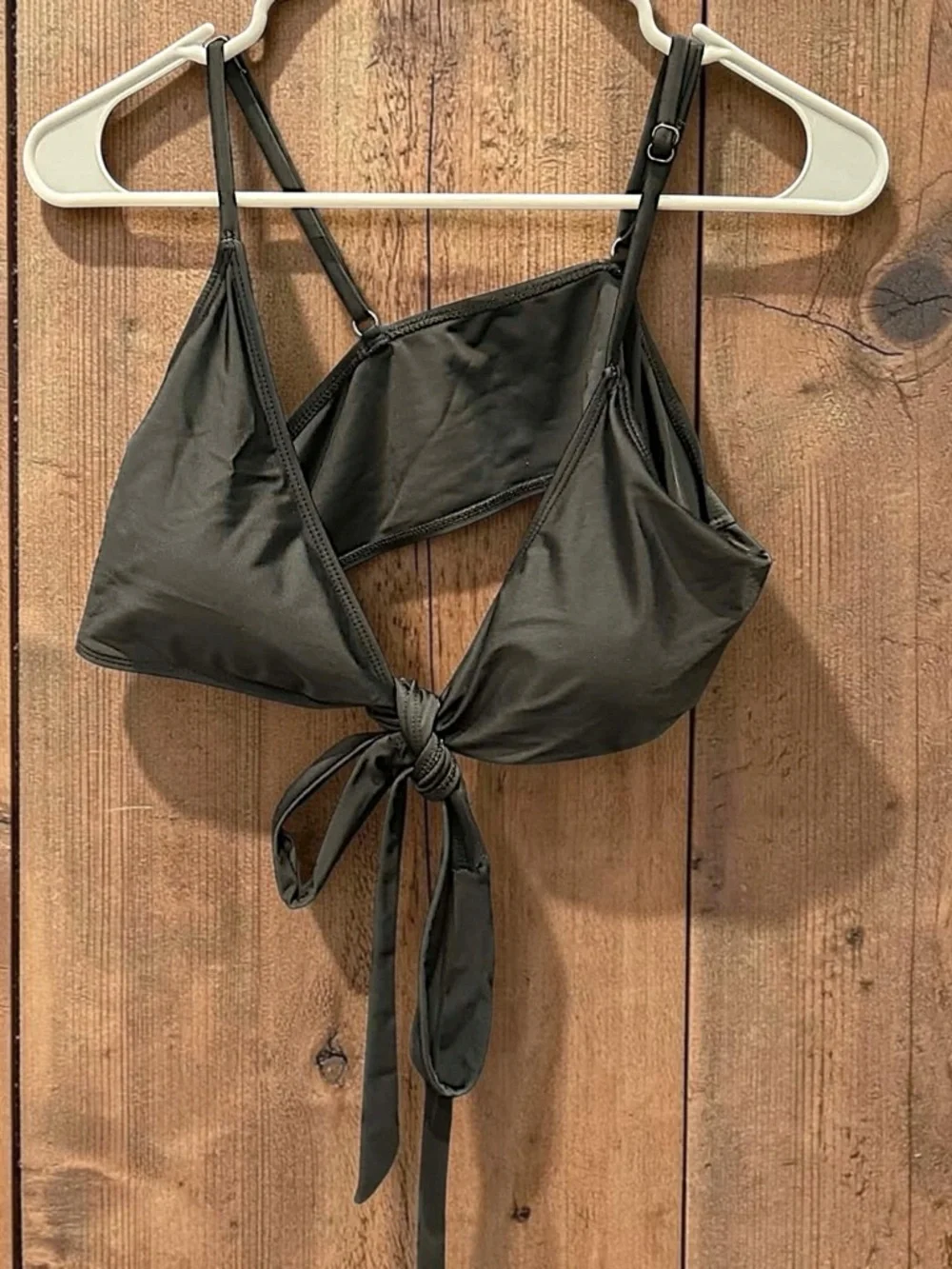 Black Tie-Front Bikini Top XL